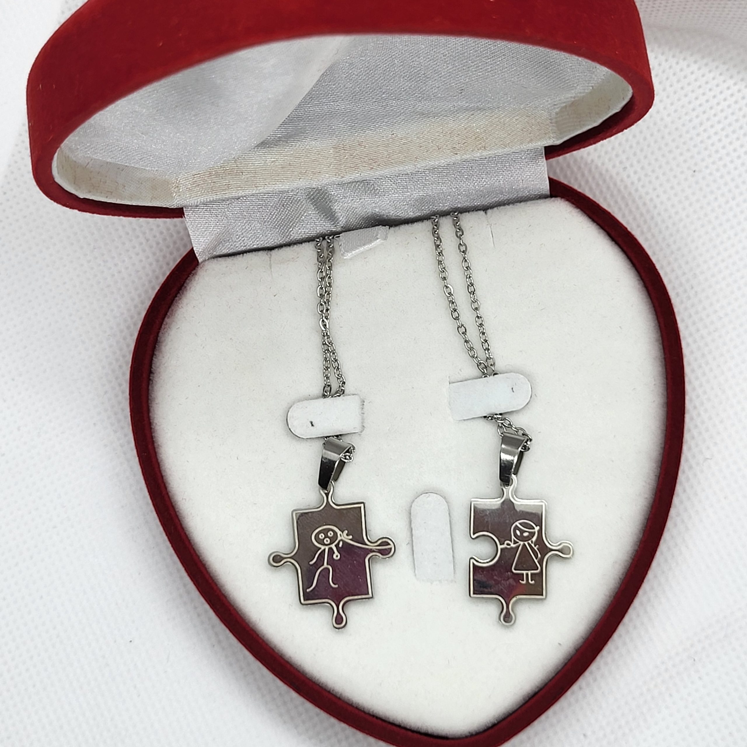 Set verižici puzle 2x - Rdeča