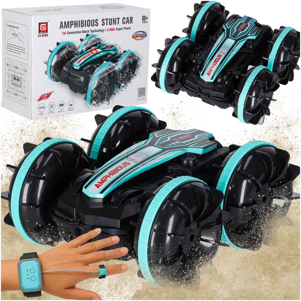 RC amfibijski avto na daljinsko upravljanje z gestami 4x4 360° – 2,4 GHz