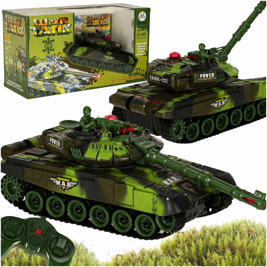 RC tank na daljinsko upravljanje 2,4 GHz – gozdna kamuflaža