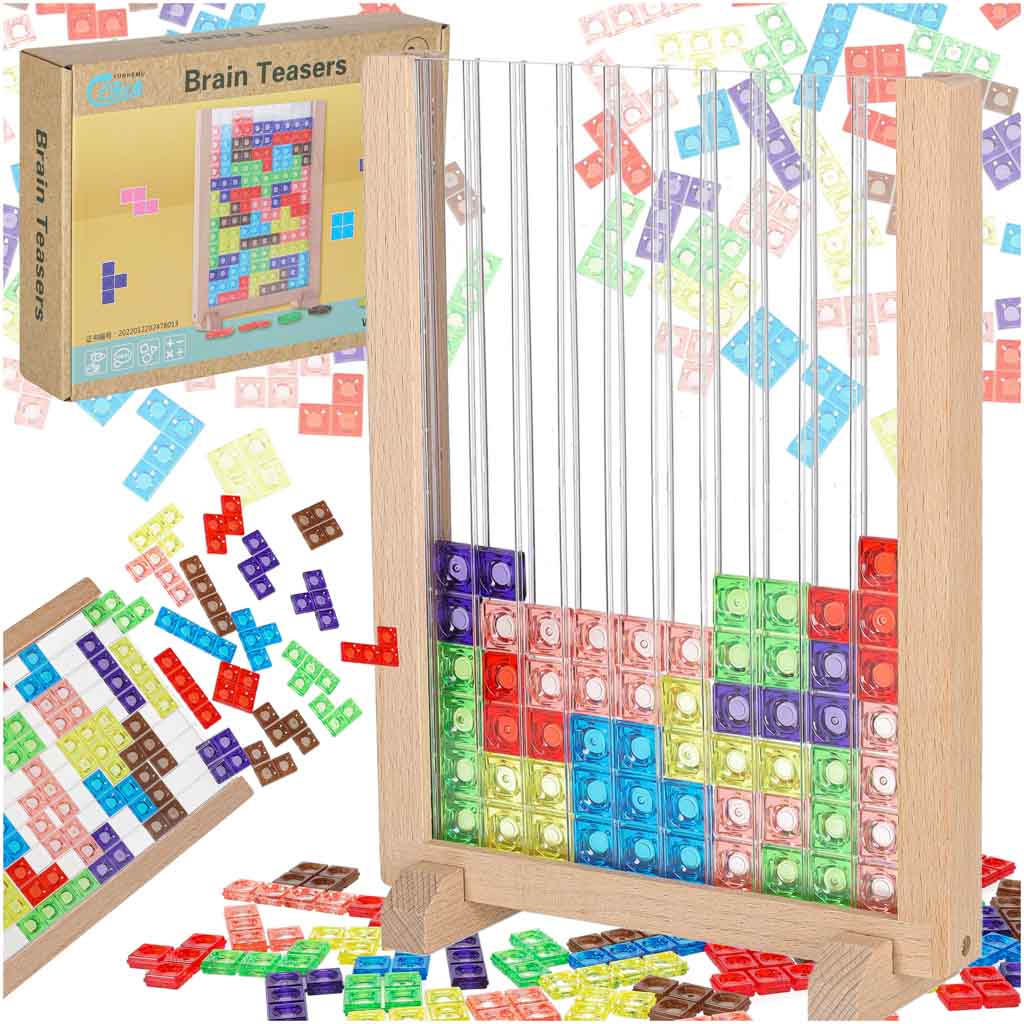 Lesene puzle Tetris – stoječa logična sestavljanka