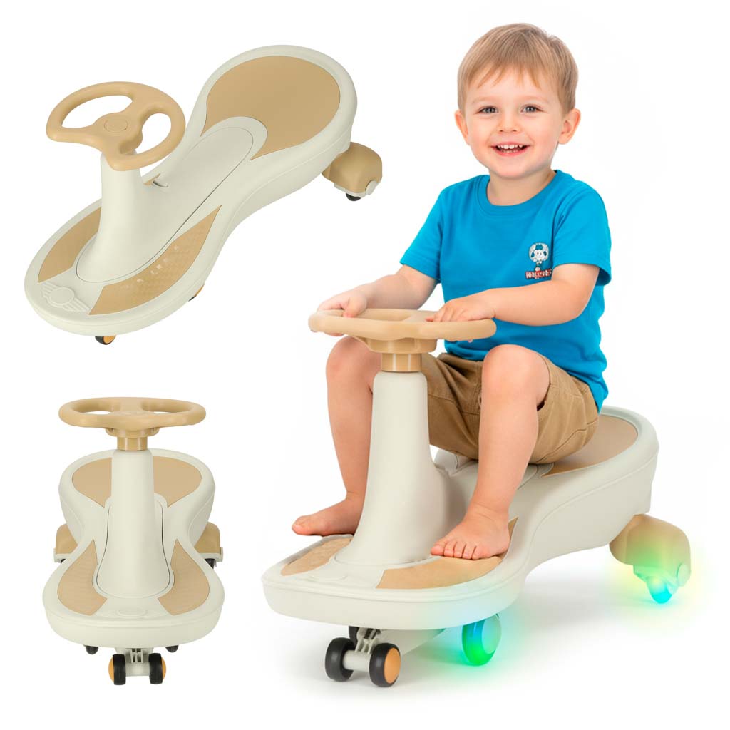 Gravitacijski avto LED kolesa z glasbo 76 cm – bež do 100 kg