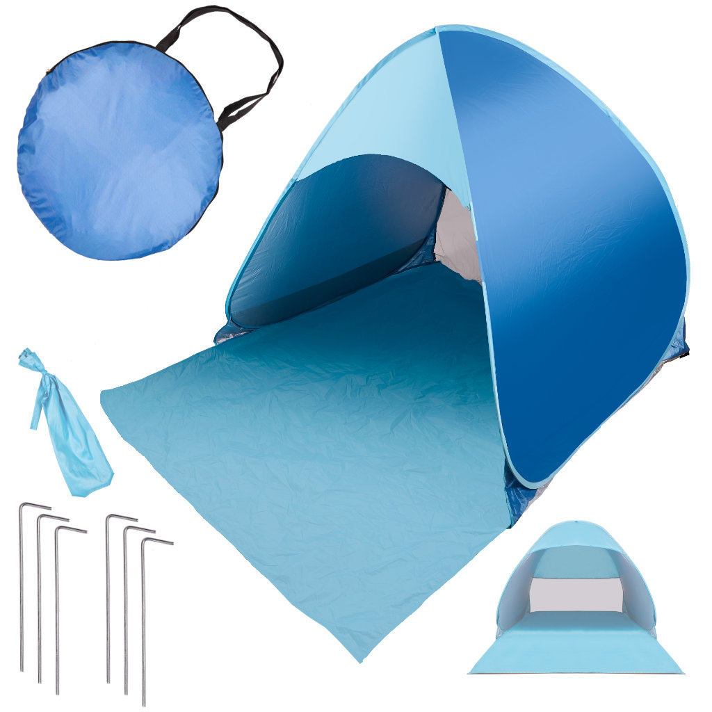 Pop up šotor za plažo z UV zaščito - moder