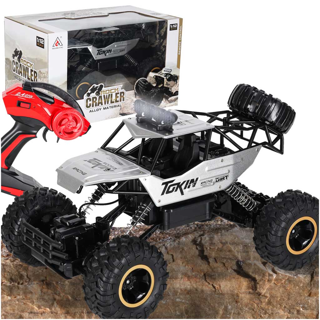 RC avto za teren 4x4 – kovinski rock crawler 1:12 (srebrna)