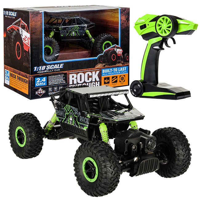 RC avto na daljinec Rock Crawler 1:18 – 4WD, 2,4 GHz (zelena)
