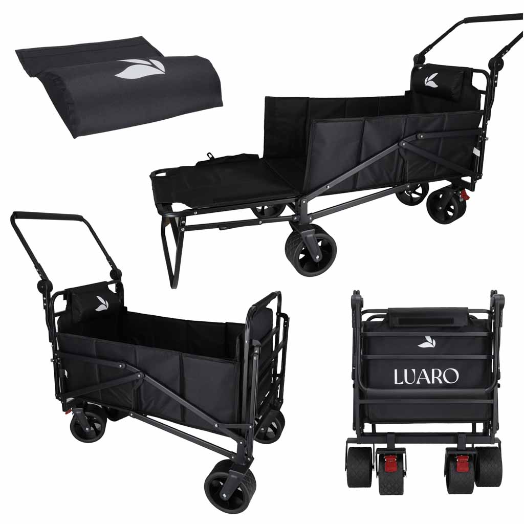 Zložljiv transportni voziček 2v1 z ležalnikom – do 150 kg