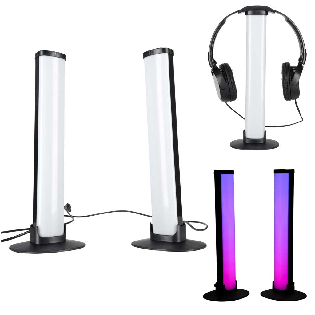 RGB LED gaming luči z daljinskim upravljalnikom - komplet 2 kos